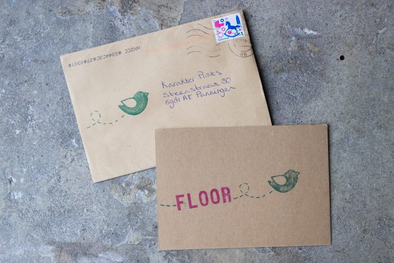 Stempels voor geboortekaartje en enveloppen