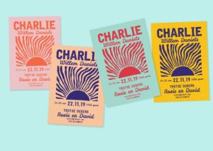 Stoer geboortekaartje vintage look