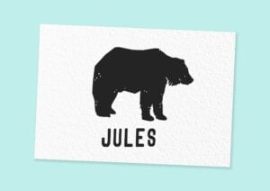 Naamstempel met eigen naam beer