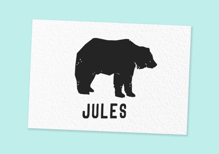 Naamstempel met eigen naam beer