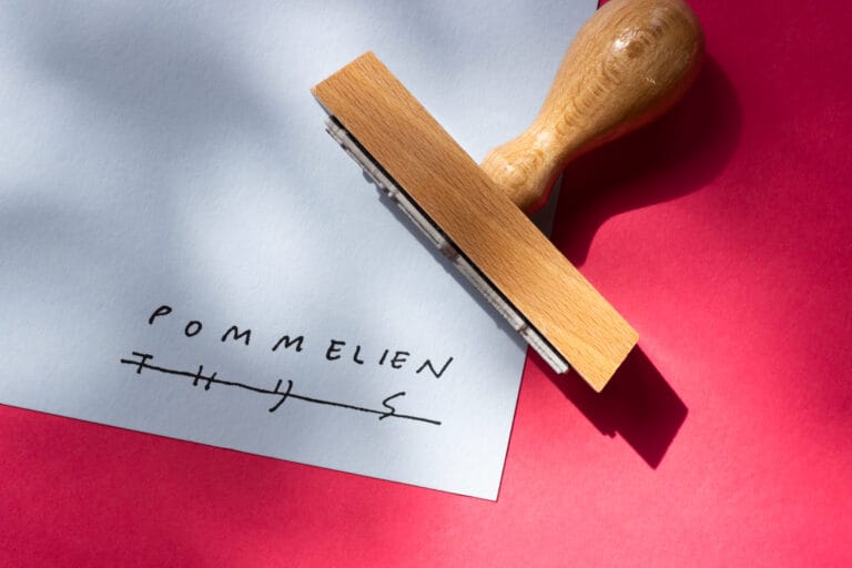 stempel gemaakt voor de winkel van Pommelien Thijs