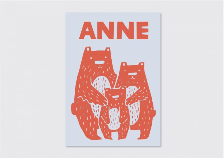 geboortestempel geboortekaartje beertjes rood roze blauw