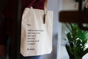 tas poezie tekst met zeefdruk Lttrprints