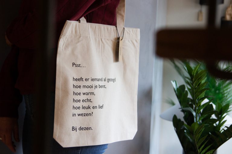 tas poezie tekst met zeefdruk Lttrprints