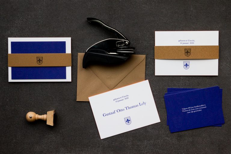 klassiek letterpress geboortekaartje