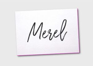 Letterpress geboortekaartje zwart wit merel