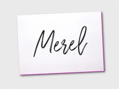 Letterpress geboortekaartje zwart wit merel