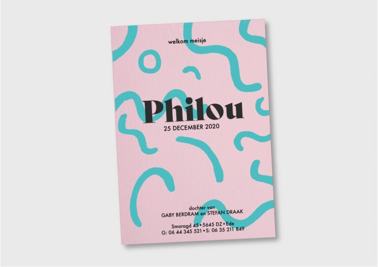 Origineel letterpress geboortekaart