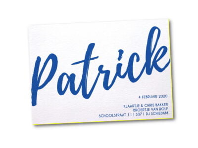 letterpress geboortekaartje handettering