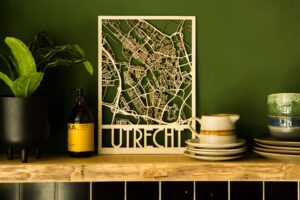 houten stadsplattegrond utrecht lasergesneden uit multiplex