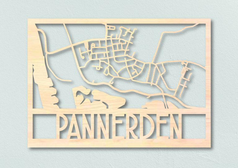 houten dorpsplattegrond Pannerden