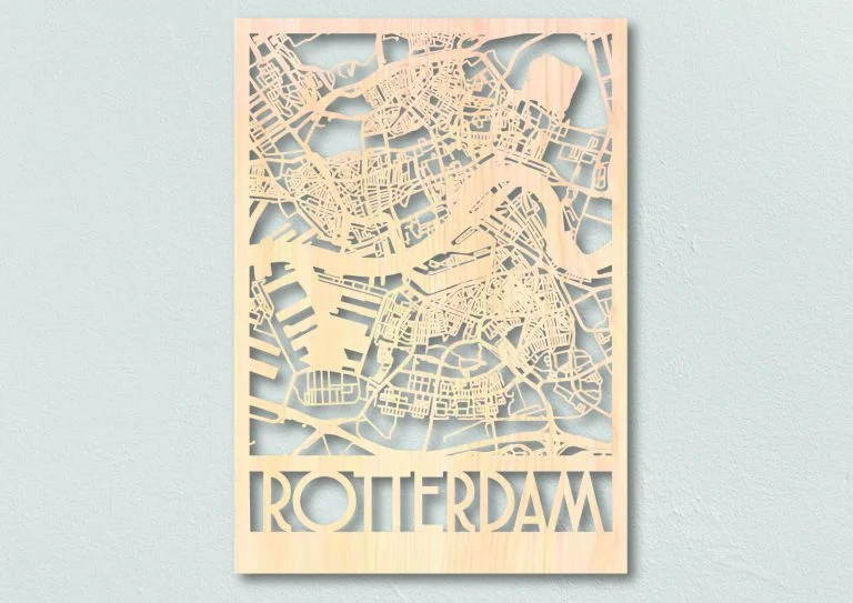 houten stadsplattegrond Rotterdam