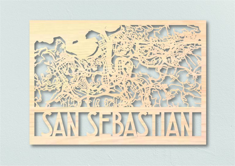 Landkaart Hout Plattegrond San Sebastian