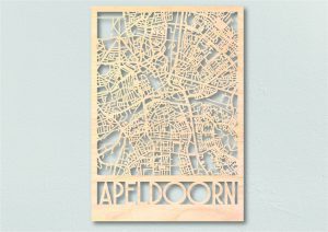 Landkaart hout stadsplattegrond Apeldoorn