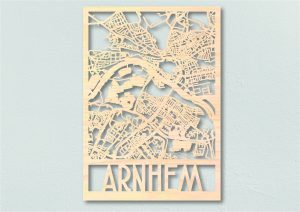 Landkaart hout Stadsplattegrond Arnhem