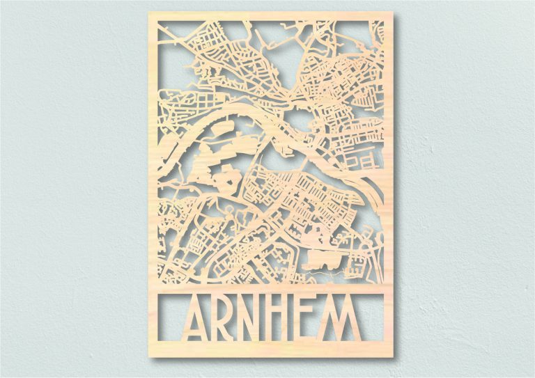 Landkaart hout Stadsplattegrond Arnhem