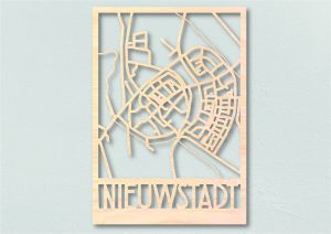 Houten landkaart Nieuwstadt