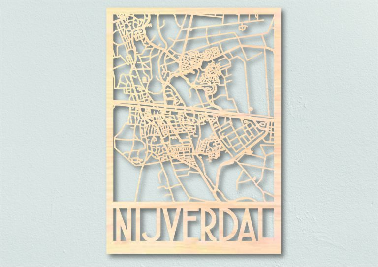 Houten landkaart Nijverdal