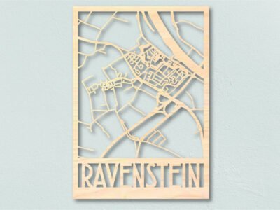 Ravenstein-houten-plattegrond-lasergesneden-landkaart-hout-frisfabriek-just-blocks-karakter-prints houten plattegrond Ravenstein