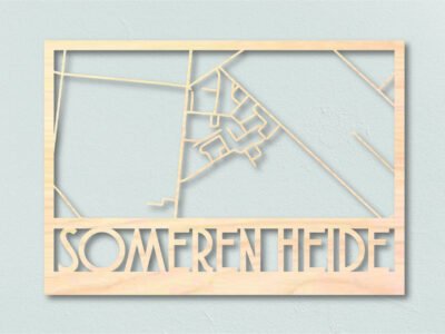 Someren-Heide-houten-plattegrond-lasergesneden-landkaart-hout-frisfabriek-just-blocks-karakter-prints houten plattegrond Someren Heide