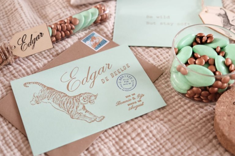 geboortekaartje stempelen colorplan park green