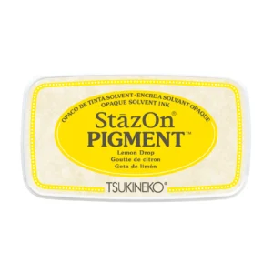 Geel inktkussen stempel Stazon Pigment
