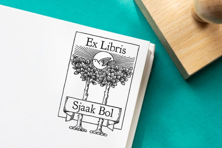ex libris stempel bos en vogel