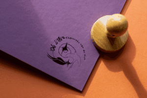 ronde gepersonaliseerde ex-libris stempel zwaluw spiraal whimsical