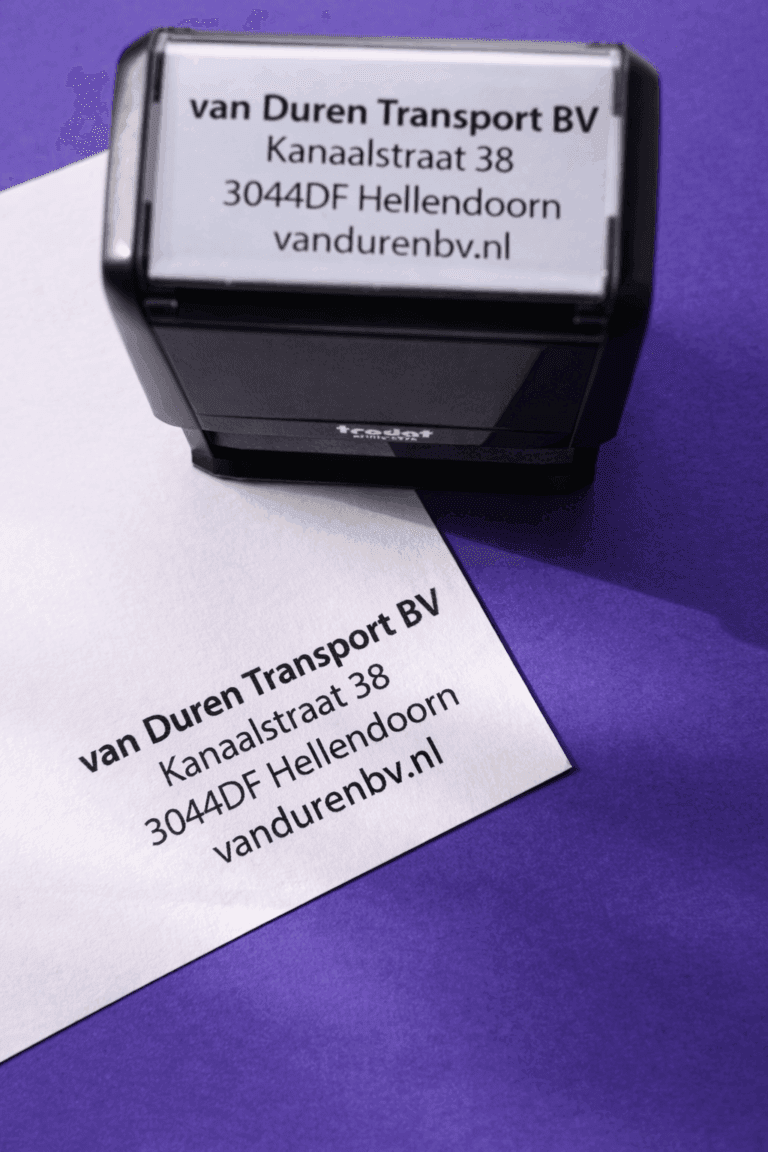 Zakelijke stempels kun je online bestellen bij Karakter Prints